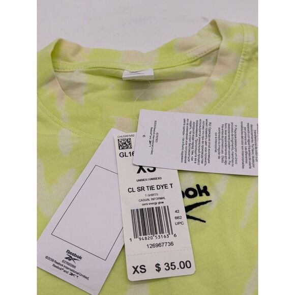 Reebok Unisex Classics Tie-Dye T-Shirt in Semi Energy Glow Size XS - Picture 8 of 10